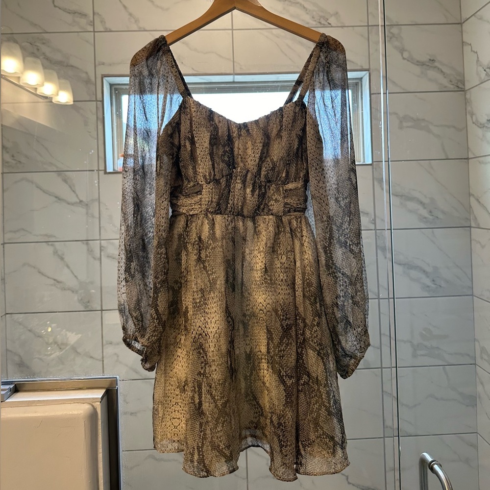 EXPRESS Snakeskin babydoll dress